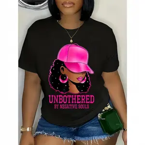Cotton African American Afro Queen Sassy Black Woman Unbothered Graphic T-Shirt Soft Breathable Crew Neck Short Sleeve Casual Top Unisex for Men Women Perfect for Daily Street Style Vacation & Inspirational Gift for Culture Pride Fans