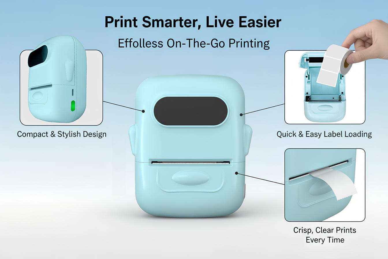 Label Maker, label printer, portable wireless Bluetooth printer, can print item labels, product labels, document labels, etc. Compatible with Apple and Android. Black Friday.Easter.