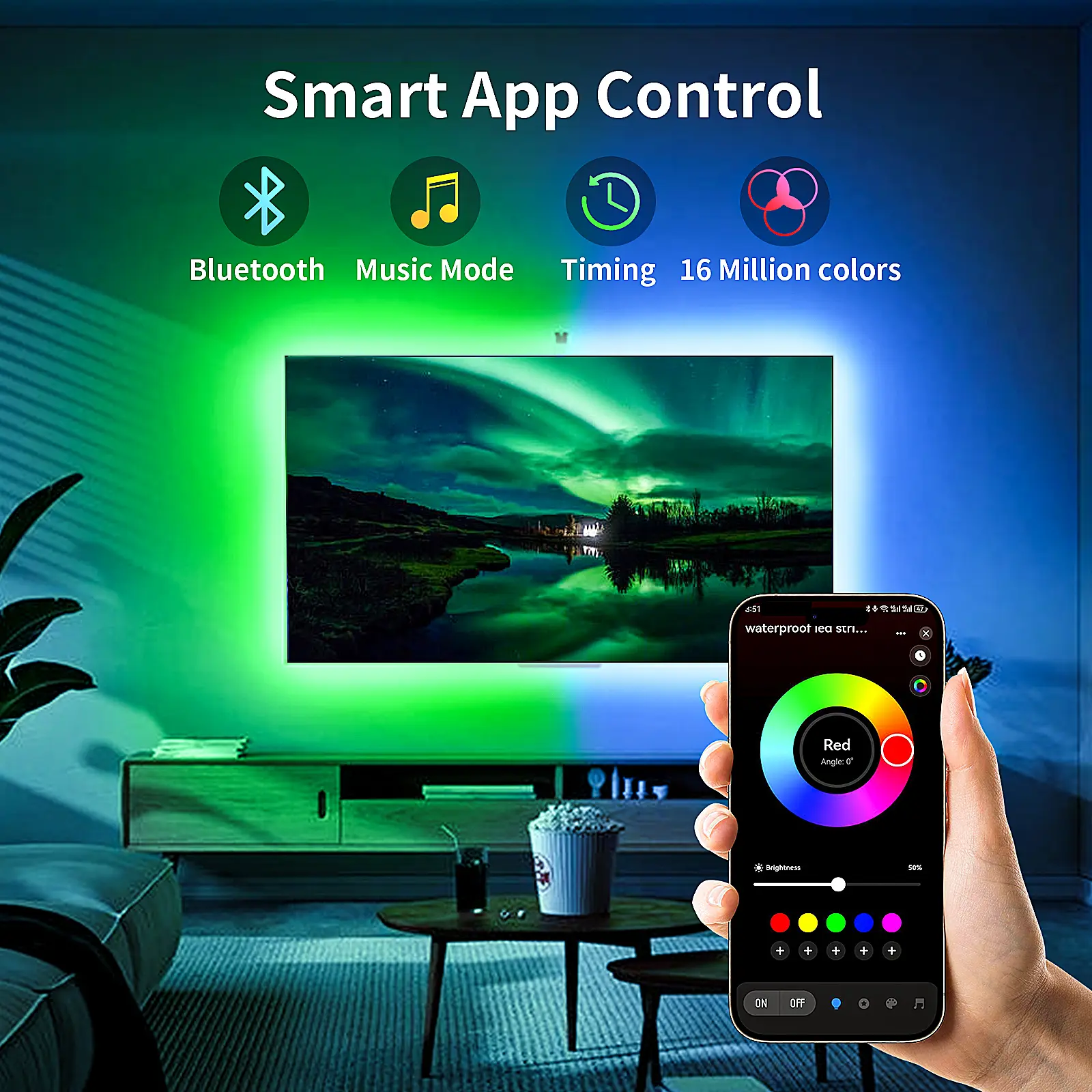 LED Lights for TV, 16.4ft LED Lights for 45-75 Inch TVs, RGB TV Backlight Behind, Music Sync Bluetooth APP and Remote Control  Strip Lights USB Powered for Gaming Bedroom Gaming, Home Decor  #summerwins  #DealsForYouDays