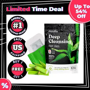 NUUBU Bamboo Foot Pads with Ginger Powder – Buy 1 Get 1 Free | Overnight Foot Care Pads for Relaxation & Daily Self-Care, Detox,