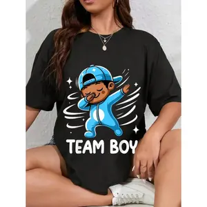 100% Cotton Gender Reveal Party "Team Boy" Baby Announcement Adult T-Shirt
