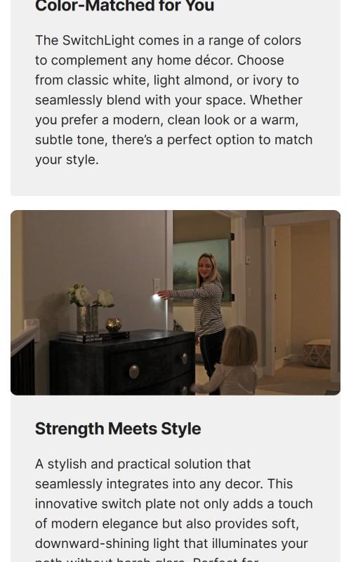 SwitchLight - Illuminated Light Switch Cover Plate, Integrated LED Nightlight by SnapPower