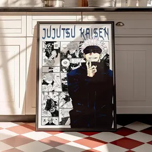 Jujutsu Kaisen Gojo Poster, Satoru Gojo Character Print, Manga Room Decor, Anime Wall Art( Unframed - Print Only )