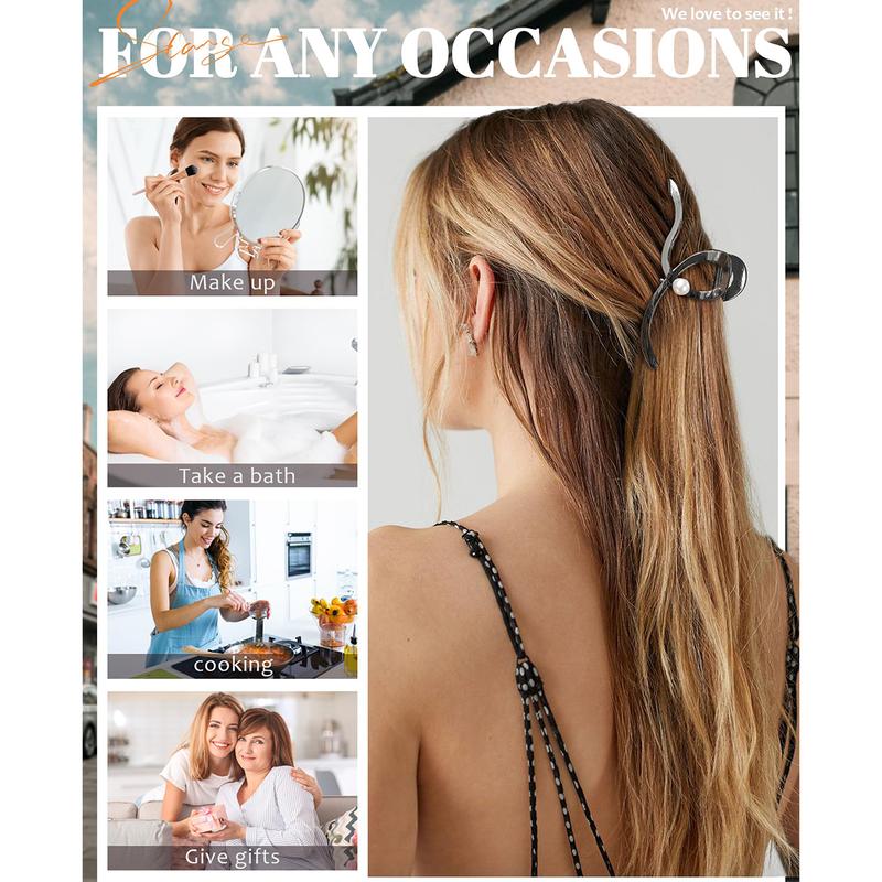 AWAYTR 4Pcs/Set Metal Hair Claw Clips Irregular Large Clips for Women Non-Slip Styling Accessories for Thick and Thin Hair