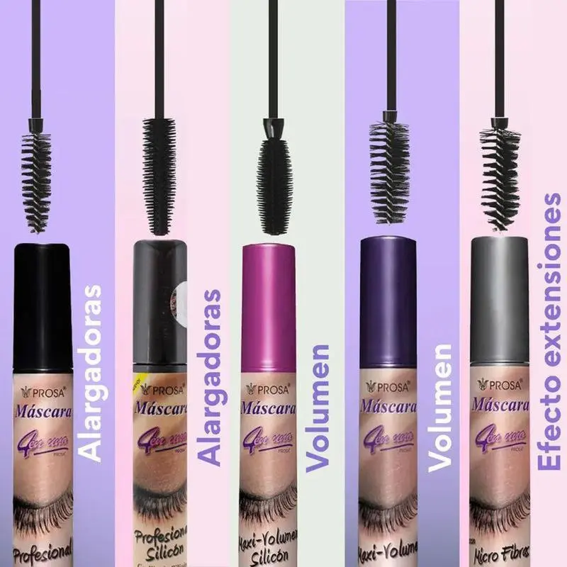 4-Pack 4-in-1 Waterproof Mascara, Long Lasting Mascara with Silicone Brush, Nourishing Non-Toxic Formula for Natural Lash Definition & Length, Beauty Makeup Products