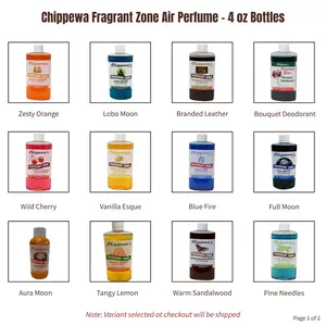 Chippewa Air Freshener -4 oz. Bottles -16 Captivating Scents Fragrance (Some Scent Options: Lemon, Coconut, Floral, Bouquet, Cherry, and more!)