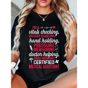 100% Cotton CMA Certified Medical Assistant Chart Assisting T-ShirtFashion Printing Tshirt