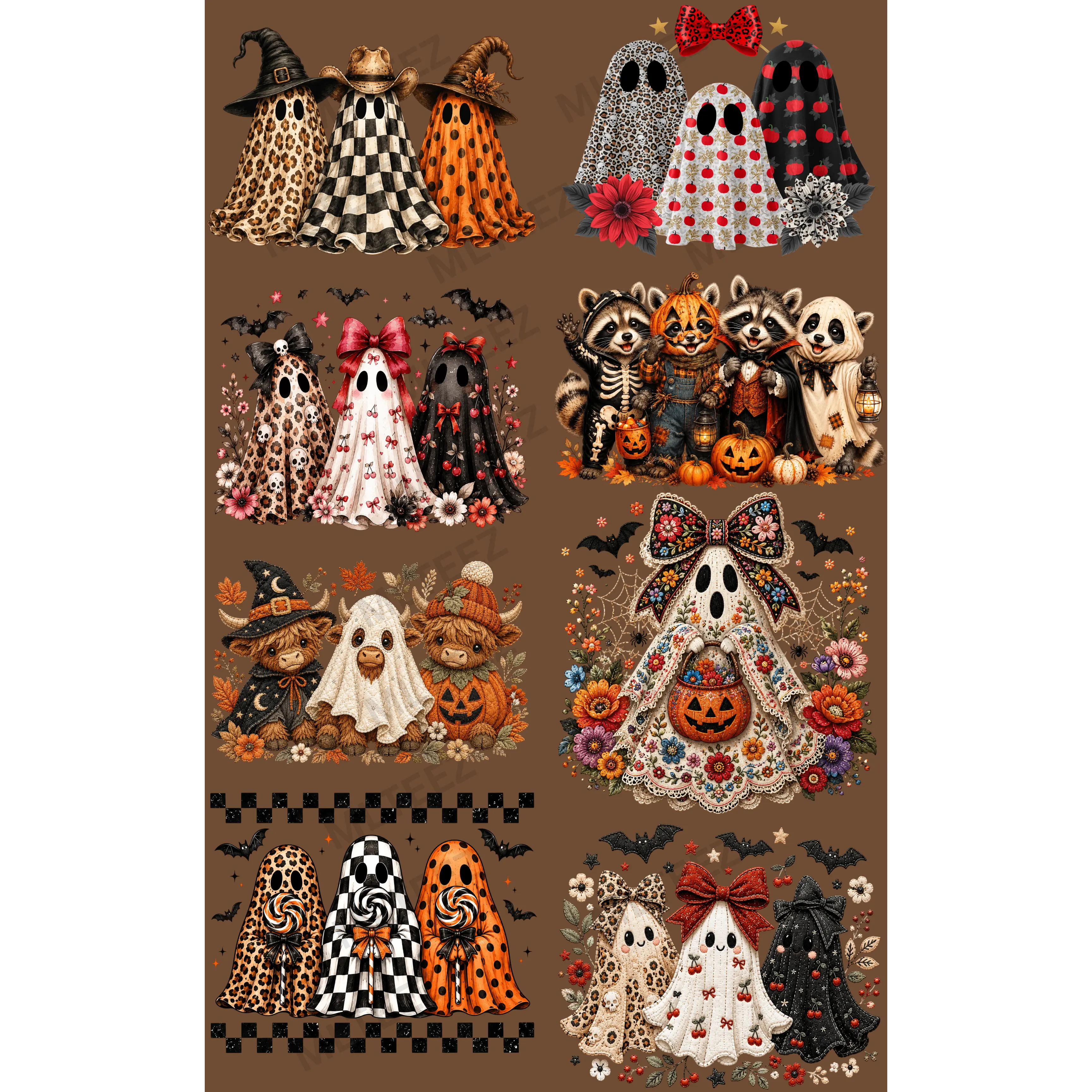 THE BEST OF GHOSTIES (1) PREMADE GANGSHEET - 22X36 DTF TRANSFERS - DIRECT TO FILM