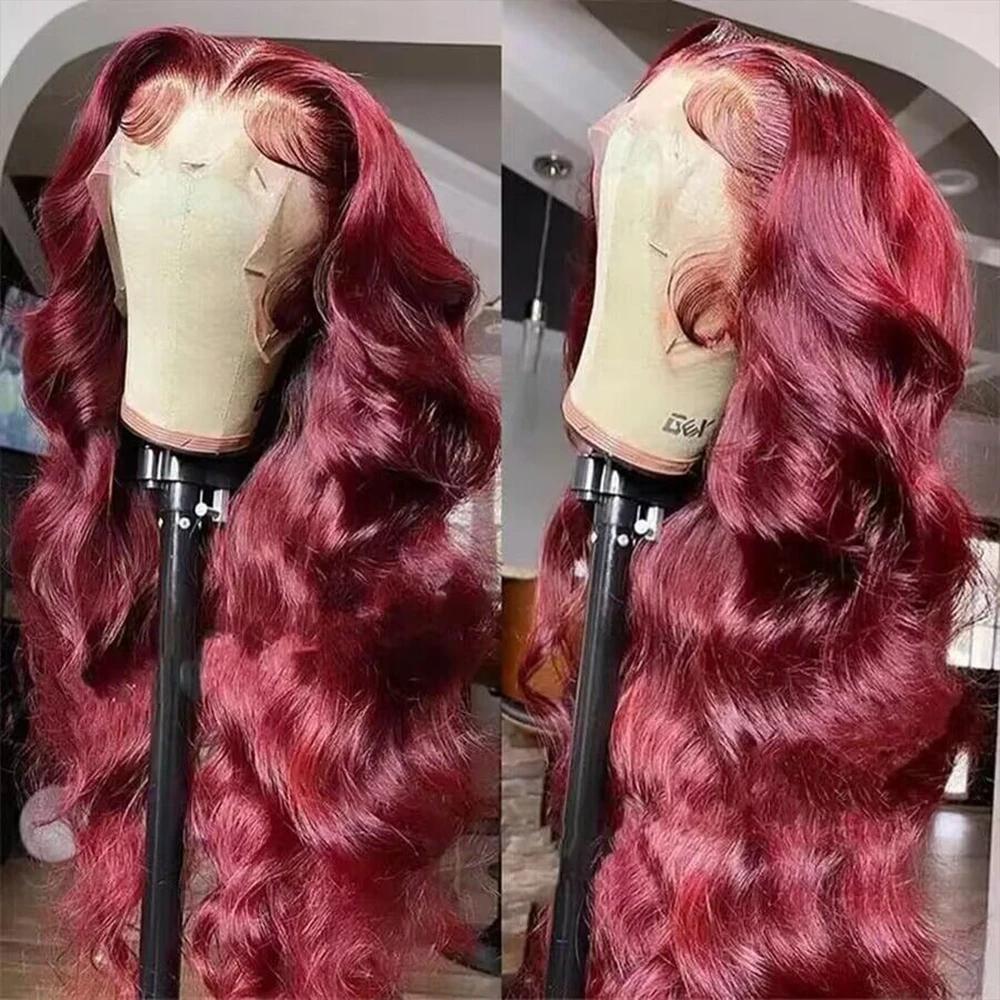 Bling Hair Burgundy 99j Lace Front Wigs Body Wave Human Hair 13x6 13x4 Burgundy Wig Human Hair 180% Density Brazilian Straight Human Hair Wigs for Women Pre Plucked with Baby Hair SpringStatements