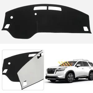 Canvcle Nissan Pathfinder 2022-2026 Dashboard Cover Custom Fit Polyester Dash Mat Non-Slip UV Protection Anti-Glare Sunshade Black Interior Accessories