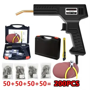 Plastic Welding Gun Kit with 200pcs Welding Nails, Pincers, Art Knife & Sandpaper - Rapid Heat Repair Tool Set for Car Bumpers, Durable Plastic Welding Tool with Storage Box, Ideal for DIY & Professional Use, Welding Accessories, Bumper Repair