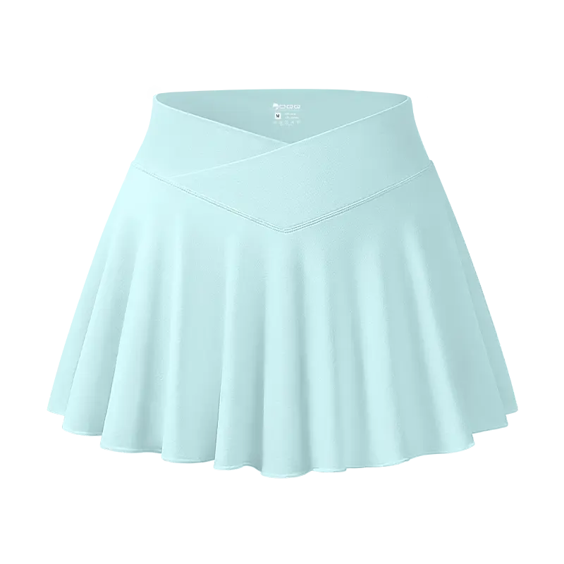 OYV Women's Mini Skirt Flowy Sexy Basic Stretchy Cross Over Flared Casual Skirt OYV Women's Mini Skirt Flowy Sexy Basic Stretchy Cross Over Flared Casual Skirt