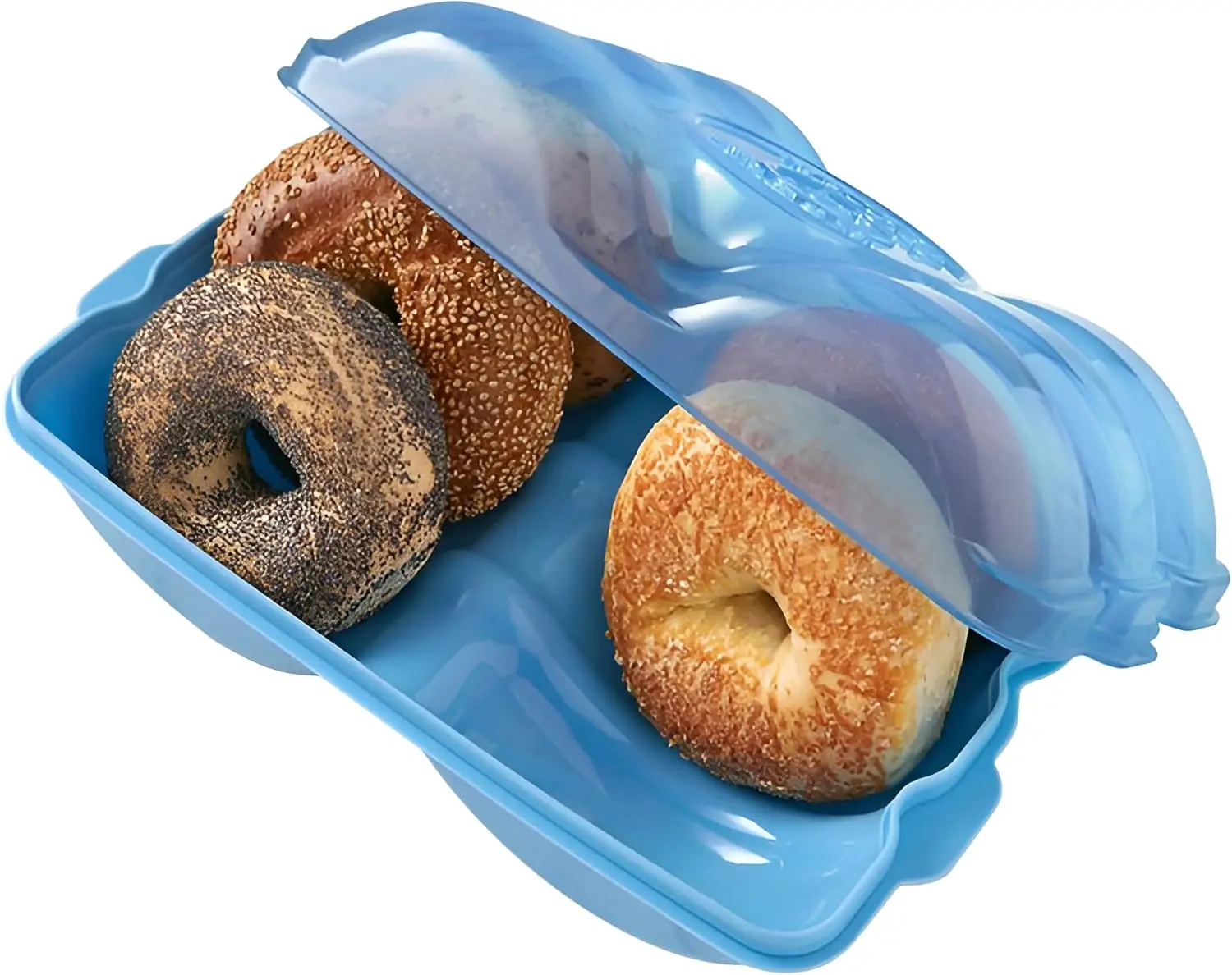 As Seen On Shark Tank Products- Touch Up Cup Bagel Fresh Holder Container Bread Storage Keeper Saver, Airtight and Reusable, BPA-Free, Pack of 1, Holds 6 Bagels