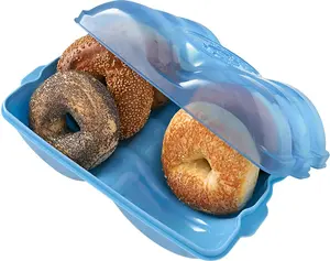 As Seen On Shark Tank Products- Touch Up Cup Bagel Fresh Holder Container Bread Storage Keeper Saver, Airtight and Reusable, BPA-Free, Pack of 1, Holds 6 Bagels