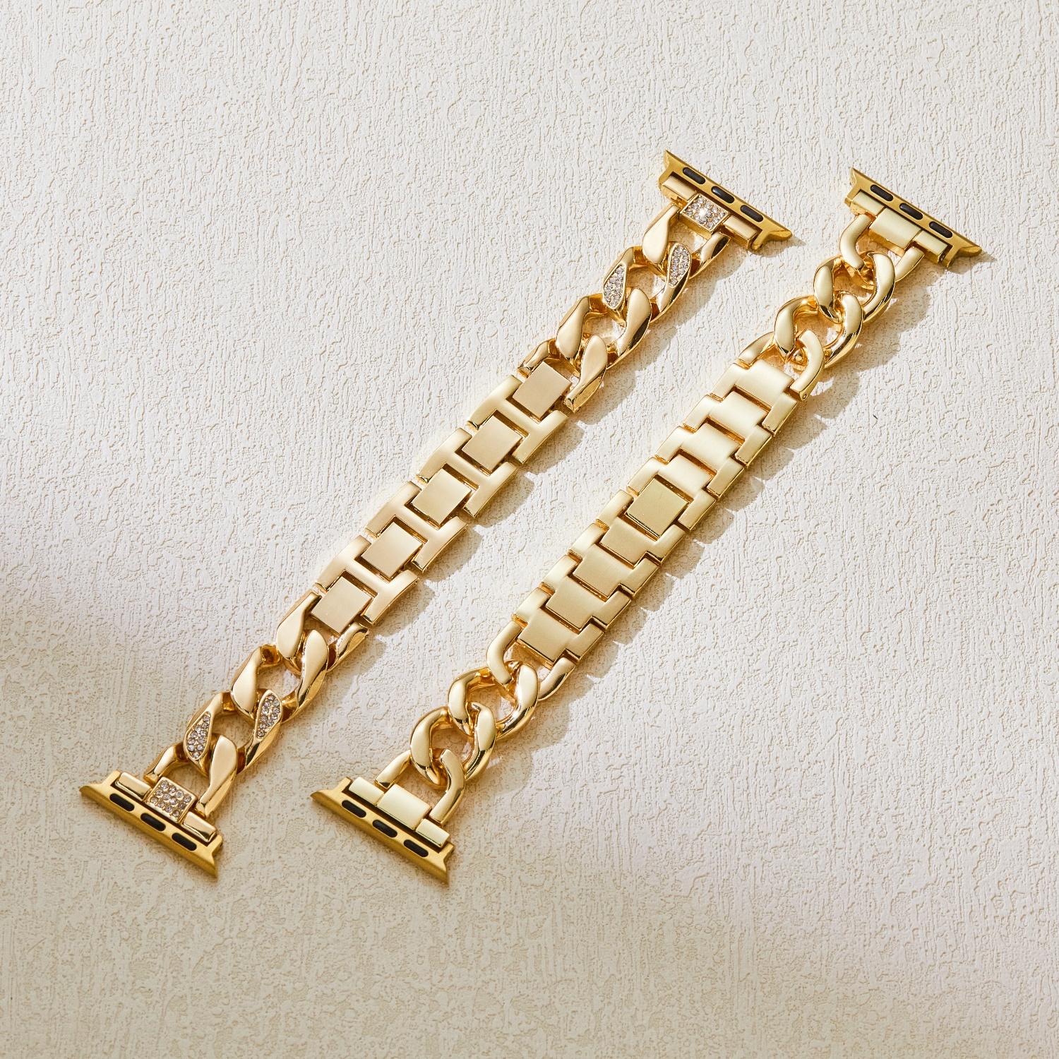 MISSAIR Luxury 14K Gold Plated Diamond Chain Bracelet Band Compatible with Apple Watch Series 11-1, SE, Ultra – Adjustable Strap for Women, Fits 38-49mm MISSAIR Luxury 14K Gold Plated Diamond Chain Bracelet Band Compatible with Apple Watch Series 11-1, SE, Ultra – Adjustable Strap for Women, Fits 38-49mm