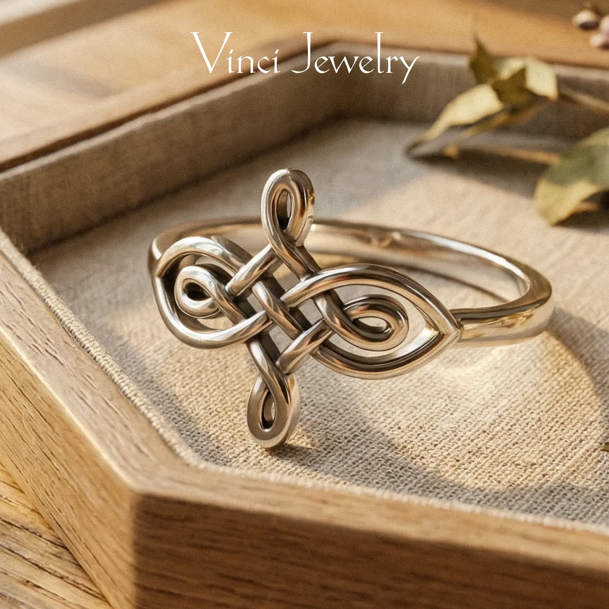 925 Stylish Celtic Knot Ring, Witch's Knot Ring, Vintage and Elegant Ring for Women, Spiritual Jewelry Gift for Daily Wear and Party, Valentine's Day Birthday Gift