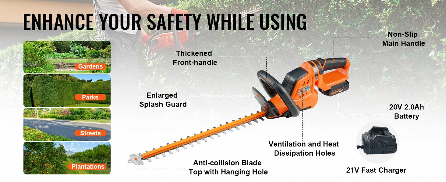 VEVOR 20V Cordless Hedge Trimmer, TikTokShopBlackFriday, 18 inch Double-edged Steel Blade, Hedge Trimmer Kit 20V Battery, Fast Charger, and Blade Cover Included, 180° Rotating Head VEVOR 20V Cordless Hedge Trimmer, TikTokShopBlackFriday, 18 inch Double-edged Steel Blade, Hedge Trimmer Kit 20V Battery, Fast Charger, and Blade Cover Included, 180° Rotating Head
