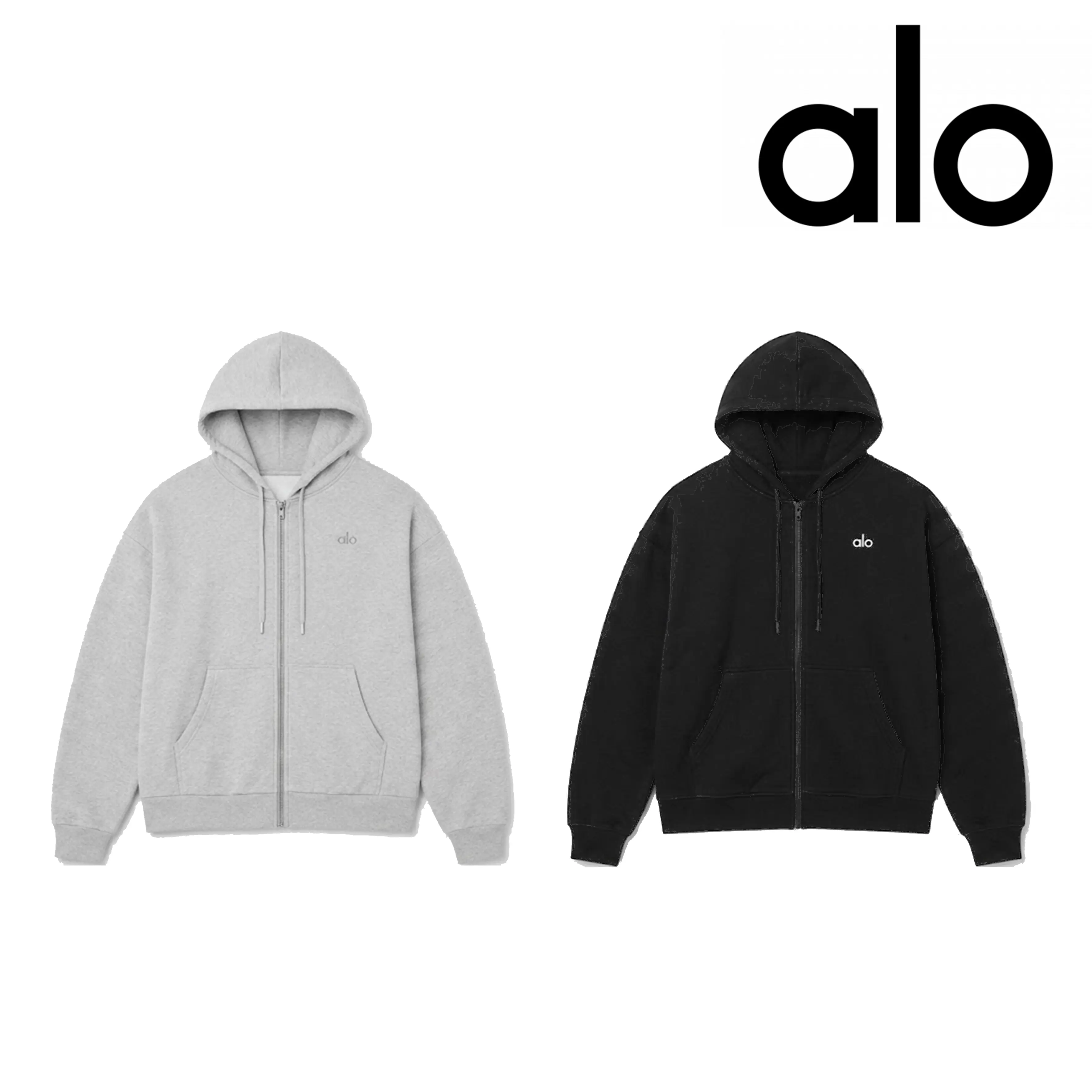 Alo Yoga Accolade Zip Hoodie - Heavyweight Fleece Casual Streetwear Jacket Unisex