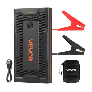 【fathersdaygift】VEVOR Jump Starter, 1000A Peak, Car Jumper Starter Battery Pack, 12V Portable Lithium Battery Booster, Jump Box Power Bank with 3 Modes Flashlight and Jumper Cable, for Up to 5L Gas & 3L Diesel Engine