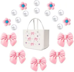 Decorative Insert Accessories for Beach Totes, Stylish Bag Bits Embellishments Fit Rubber Carryalls and Similar Handbags