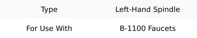 T&S Brass Left Hand Spindle, Faucet Stem and Cartridge For Use with B-1100 Faucets 002709-40