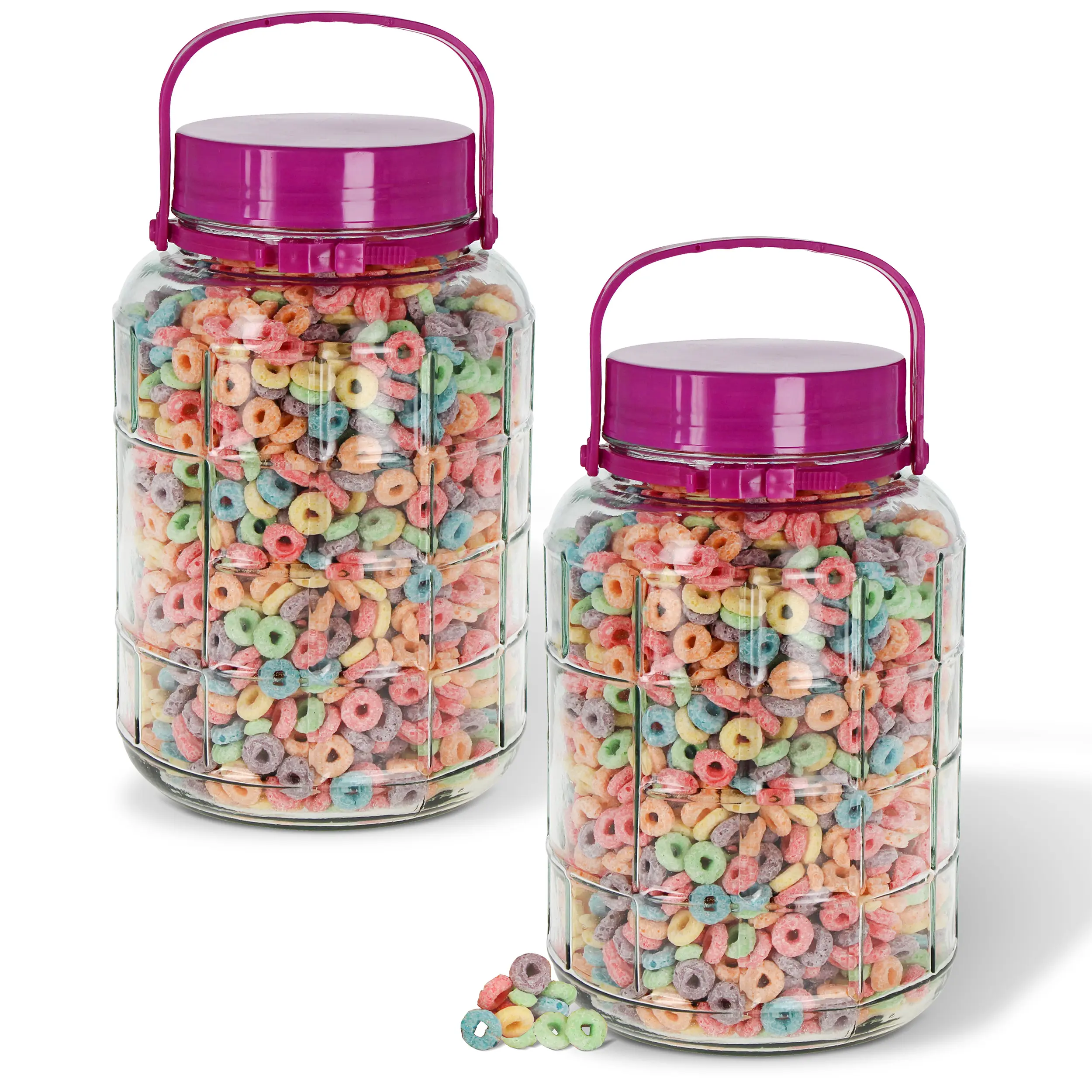 7Penn Wide Mouth Glass Storage Jars, 1 Gallon 2-Pack, Airtight Lids