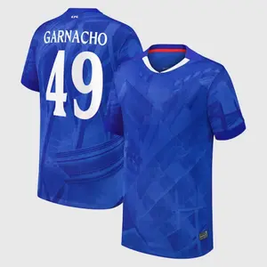 Blue Color CHE Garnacho Home Short Sleeve Jersey, CHE Blue Garnacho 49 2025 Home Soccer Jersey