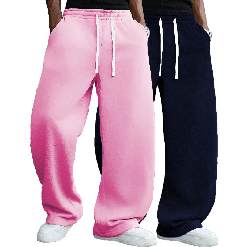 Men’s Solid Fashion Sweatpants, Versatile Year Round Wear, Ideal for Autumn and Winter, Wide Leg Straight Leg Casual Street Dance Pants, Comfortable Winter Home Pants, Plus Size Casual Sports Pants with Rivet Design, Fashionable and Versatile Durable Unis