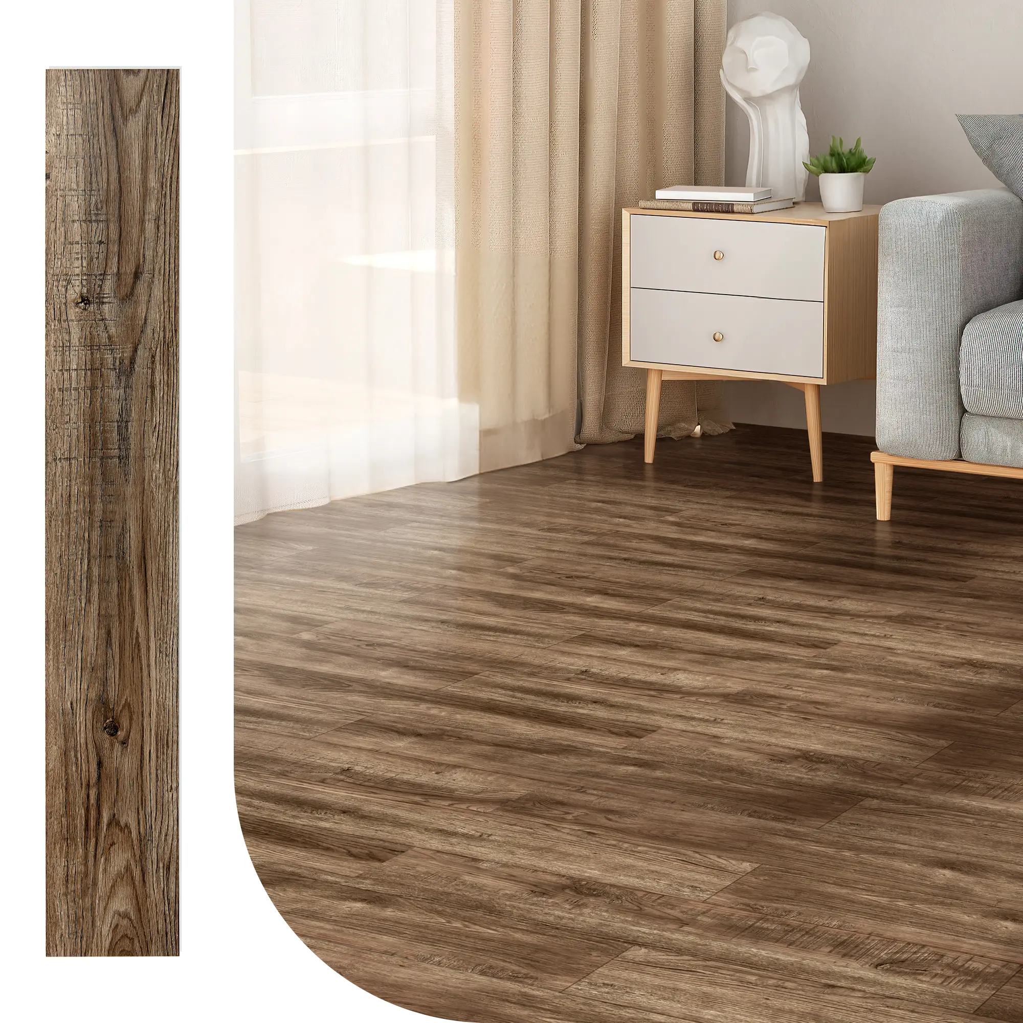 Art3d 10-Pack SPC Click-Lock Floating Floor Tiles, 24 SqFt Luxury Wood Look Waterproof Moisture Proof Flooring for Home Renovation, Moisture Proof Floor