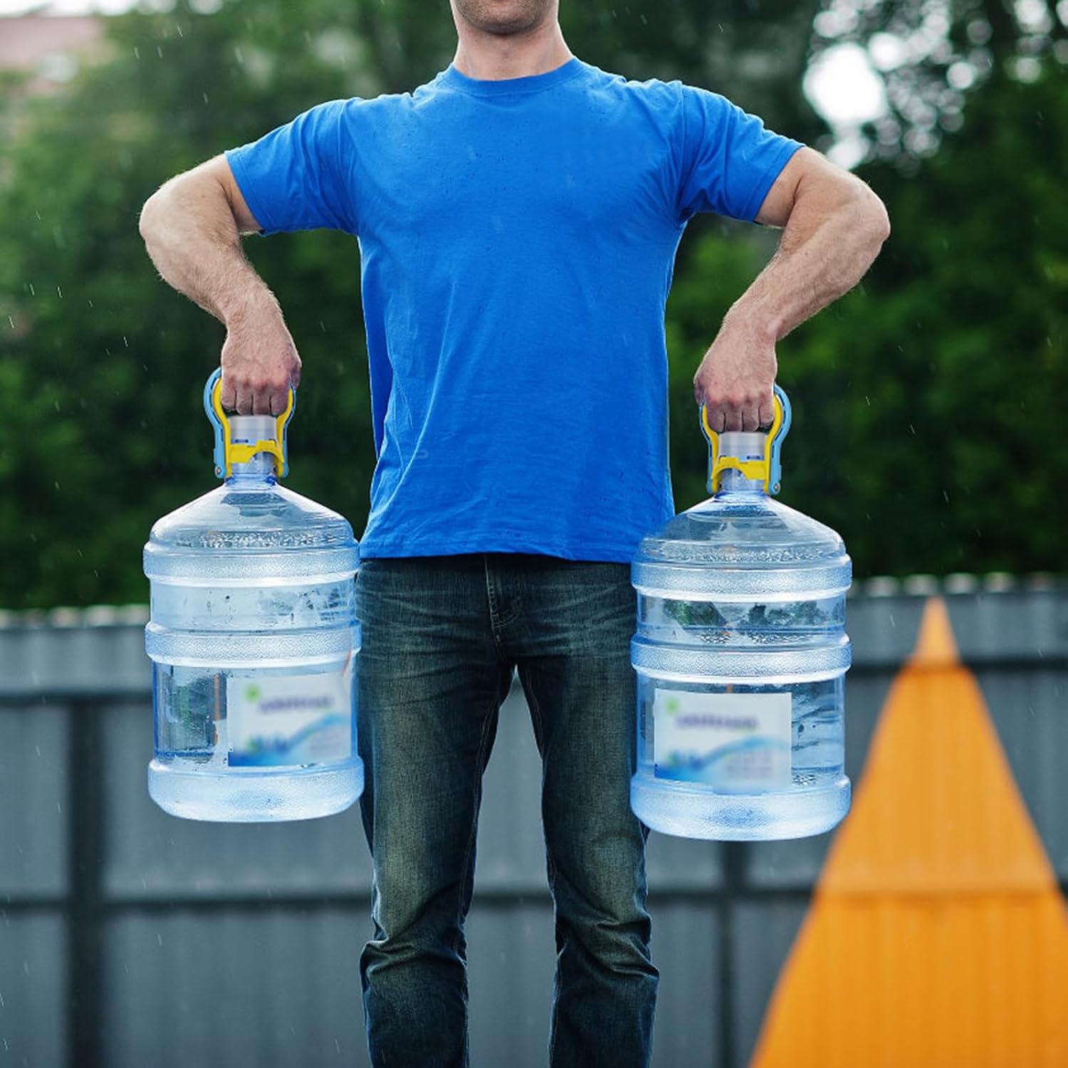 2 Pack 5 Gallon Water Bottle Holder, Ergonomic Grip Handle Carrier Non-Slip Holder Lifter Heavy Duty Clip, Energy Saving Water Jug Handle Drinking Water Bottles Handles