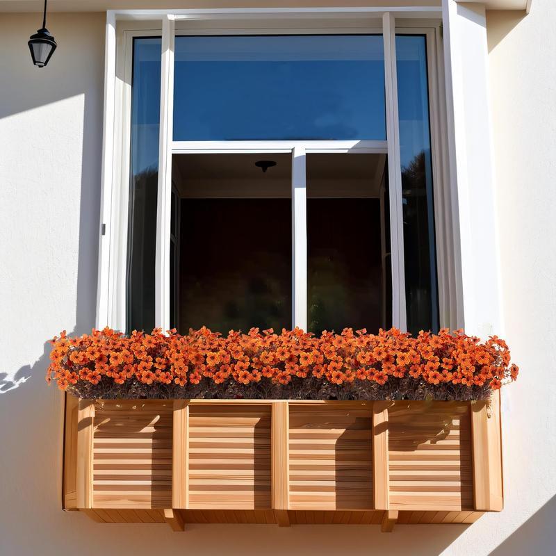 12 packs Artificial Flowers for Outdoor Decoration,Faux Daisy Flowers for Fall Decor,Realistic Eucalyptus Leaves Silk Mums Fake Plants for Garden Pot,Front Porch,Courtyard,Patio,Lawn