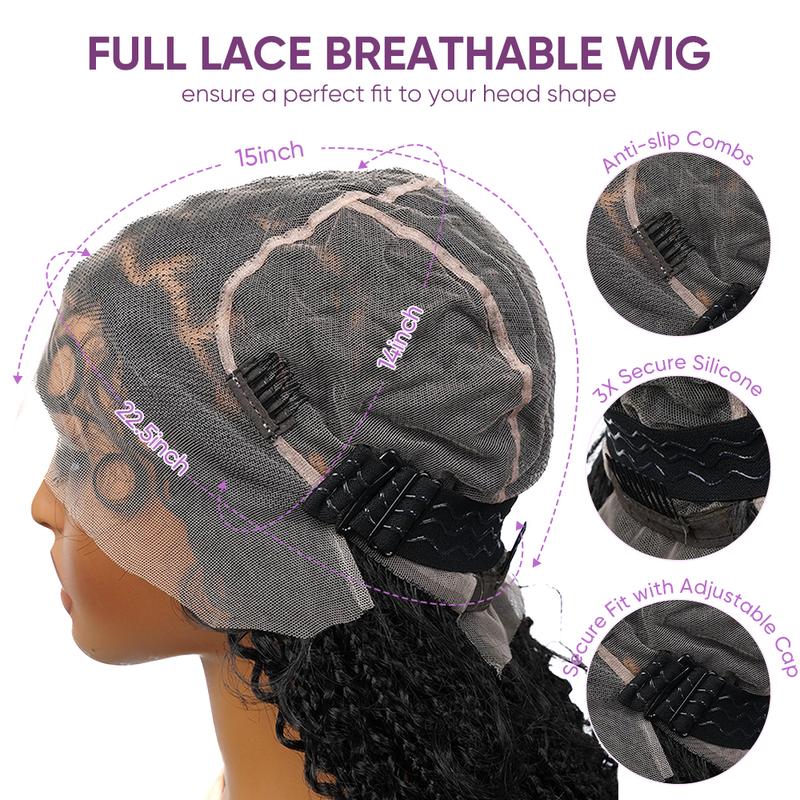 Valentine Musts 36 Inches Full Lace Premium Synthetic Fiber Knotless Bohemian Box Braided Wigs Wavy SuperNova Hair DM to Pre-cut Lace