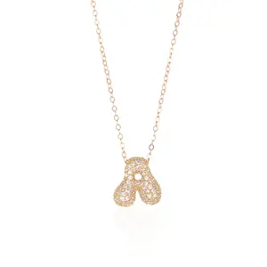 Pave Bubble Letter Necklace