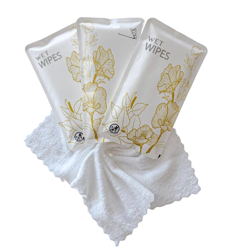 Luxury Wet Wipes – 20 Individually Wrapped Microfiber Textured Cleansing Wipes, Unscented Body and Personal Hygiene Wipes for Women & Men – Refresh Anytime at the Gym, Camping, Travel, or Outdoors.