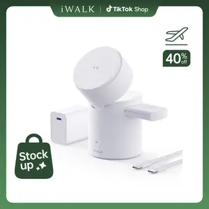 iWALK 3-in-1 Charging Dock for Apple Devices, Multi-Angle Rotation, Strong Magnetic Alignment, Easy Wireless Charging, Hands-Free Convenience, White Adjustable Charger
