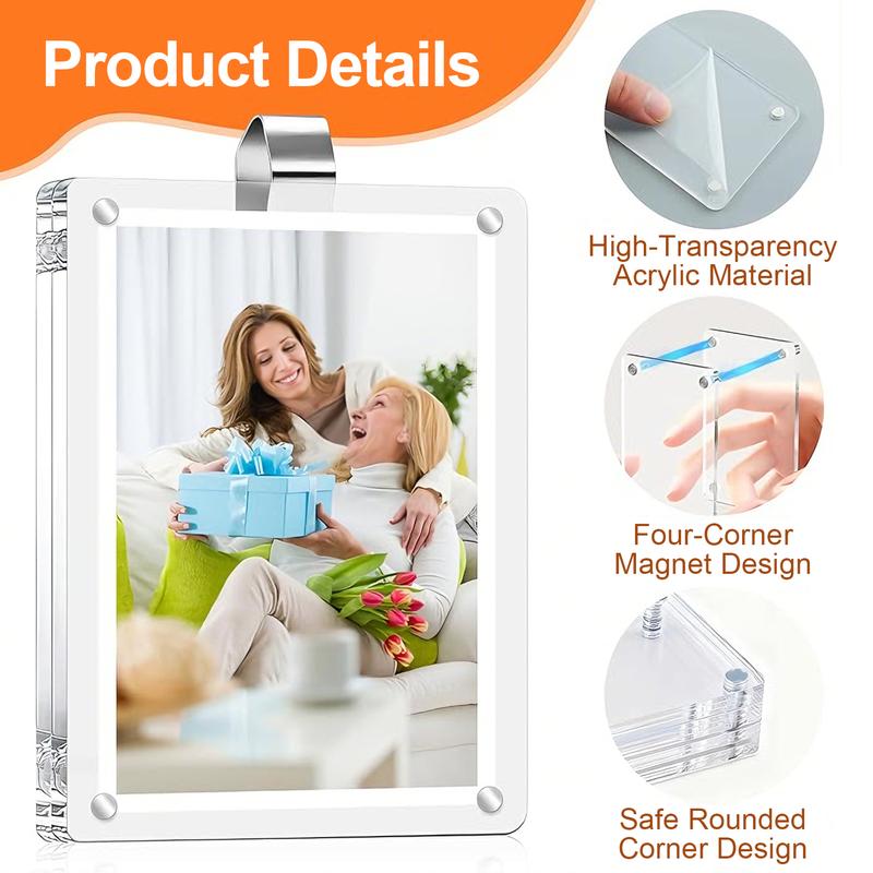 DABATR Car Picture Holder, Acrylic Magnetic Personalized Photo Holder Car Accessories Car Photo Holder Car Visor Clip, Personalized Car Picture Frame, Suitable for Adding Family or Personal Photos