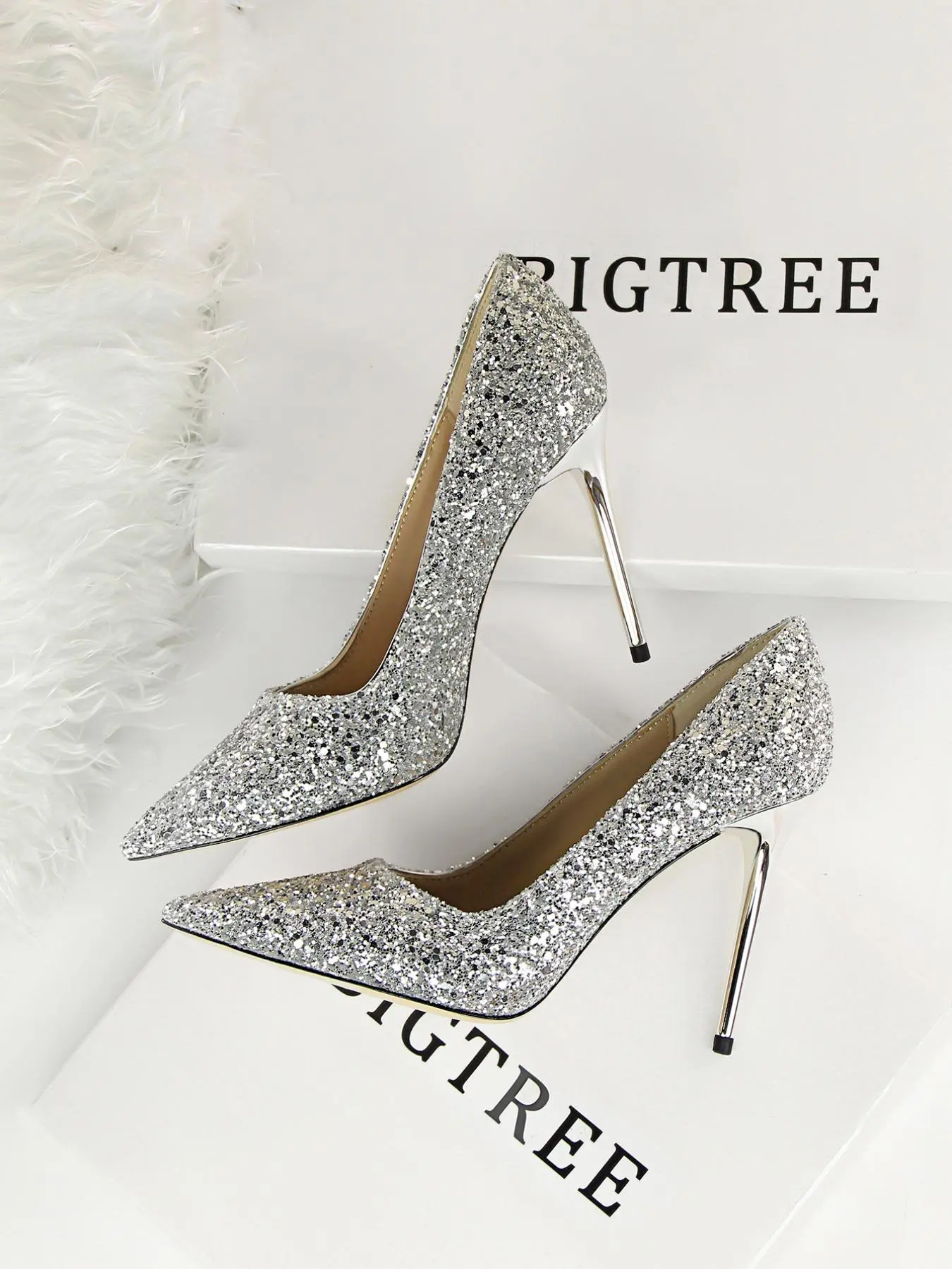 Women's Rhinestone Decorated Glitter Pointed Toe Stiletto Heels, Prom Heels, High Heel Shoes for Party, Banquet, Daily Wear, Sparkly Party Shoes, Glittering Stiletto Pumps