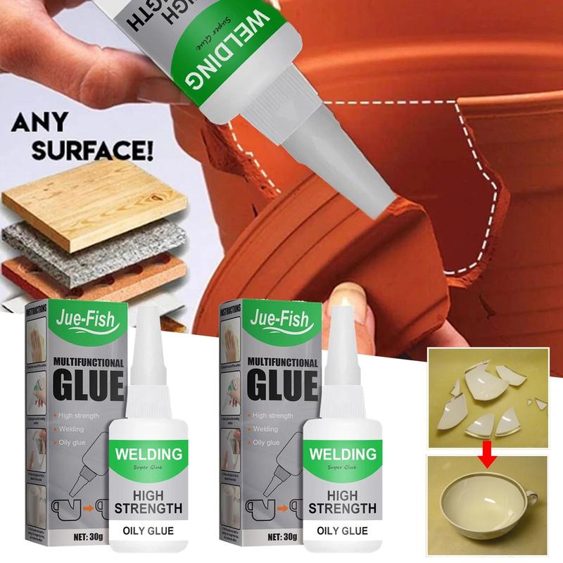 4PCS Multifunctional adhesive glue, specially formulated for wood, glass, and ceramics; transparent, fast-drying, waterproof, and all-purpose.