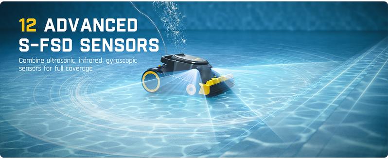 Fanttik Aero X Horizontal Waterline Cleaning, 4X Efficiency, 6H Working Time Cordless Robotic Pool Vacuum Cleaner, Clean Waterline, Wall, Floor, up to 5382 sq.ft, APP & Remote Control