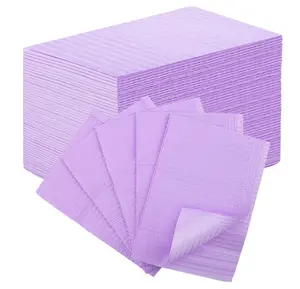 50pcs Disposable Nail Mats Foldable Nail Paper Towels for Table Acrylic Nail Practice Sheet, 3 Ply Waterproof Clean Nail Table Practice Mat for Salon Manicure Tattoo,Nail Art Accessories(Purple)