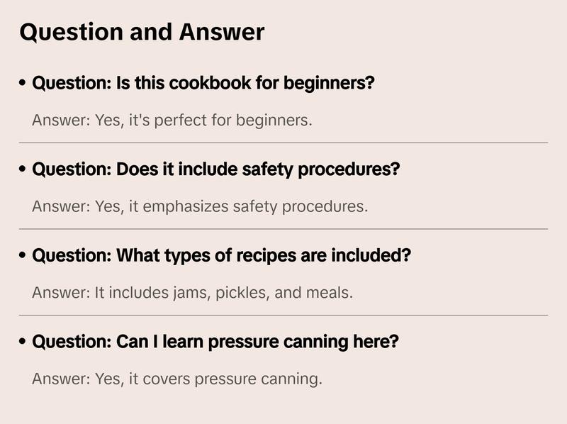 Water Bath Canning Cookbook For Beginners: Complete A to Z Knowledge About Preservation, Pressure Canning, and Safety Procedures to Make Delicious and ... Jams, Pickles, and Meals in a Jar Recipes Paperback