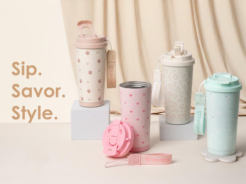 Sandjest 18oz Insulated Stainless Steel Coffee Tumbler, Reusable Iced Coffee Cup, 2-in-1 Lid Portable Travel Mug for Office Outdoor Christmas Gift Sandjest 18oz Insulated Stainless Steel Coffee Tumbler, Reusable Iced Coffee Cup, 2-in-1 Lid Portable Travel Mug for Office Outdoor Christmas Gift