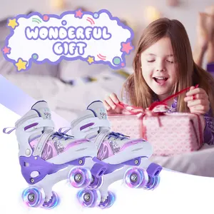 Roller Skates for Girls Boys for Kids 4 Size Adjustable Light Up--M