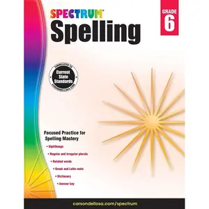 Spectrum Spelling Workbook Grade 6, Ages 11 to 12, Grade 6 Spelling, Handwriting Practice with 6th Grade Spelling Root Words, Prefixes, Suffixes, and Grammar Workbook - 160 Pages Paperback – August 15, 2014