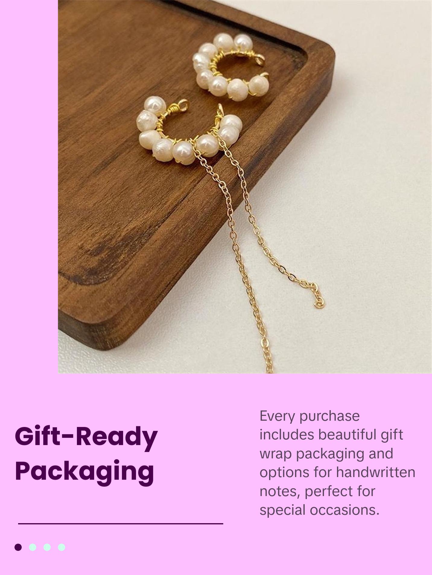 No Piercing Natural Pearl Ear Climber - Arc Gold Dangle Conch Helix Cuff Earrings No Piercing Natural Pearl Ear Climber - Arc Gold Dangle Conch Helix Cuff Earrings