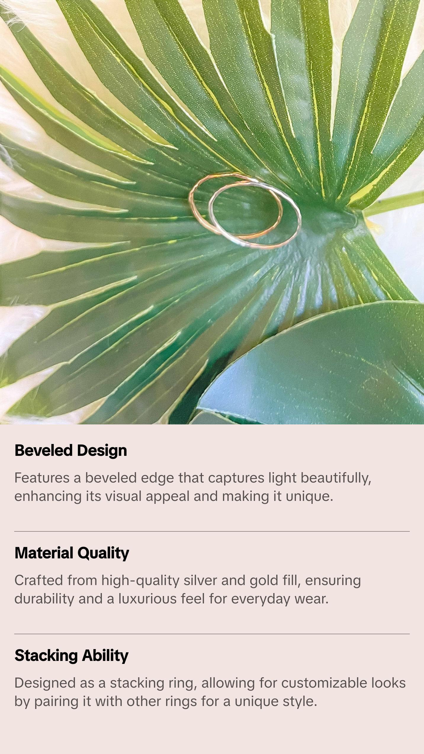 Pre-sale! Beveled Mia 1 mm Stacking Ring