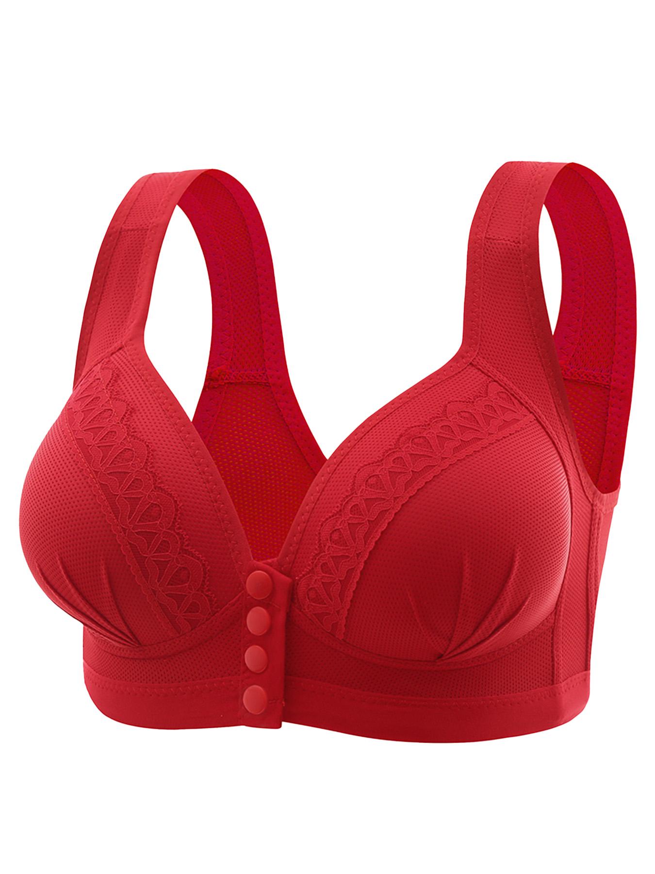 1/3/6PCS Women's Front Closure Bras Push-Up Jacquard Bra Posture Full Coverage Underwire Unlined Seamless Bra for Daily Wear All Seasons, Push bra,Womenswear, Unlined Bra, Wireless Underwear Bras