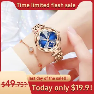 Elegant luxury women’s watches with a four-leaf clover diamond dial, water-resistant and scratch-resistant, featuring an adjustable strap and a fashionable design. Suitable for wearing on all occasions perfect Mother’s Day gift for your wife or mom.