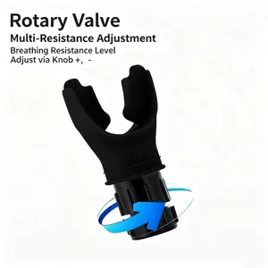 Portable Adjustable Resistance Breathing Trainer – Sports Fitness Lung Breathing Exerciser with Adjustable Custom Case; Lung Flexibility Breathing strength Size-Adjustable Respiratory Resistance Exercise  Capacity Improvement enhance Lung Capacity Trainer