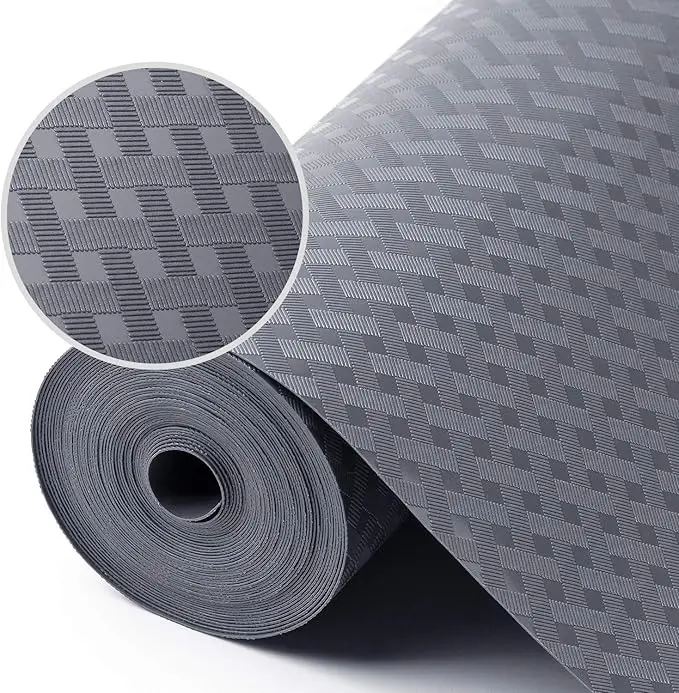 Shelf Liners for Kitchen Cabinets Refrigerator Liners Waterproof & Oil-Proof Kitchen Cupboard Liner Plastic Drawer Mats EVA Material Non Adhesive Fridge Liner for Shelves Gray 11.8 x 59 Inch Coasters Tableware, Kitchenware, Waterproofing